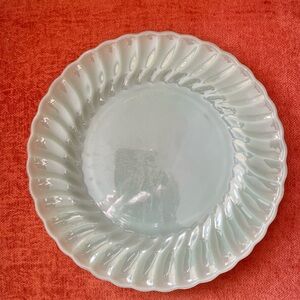 Vintage Anchor Hocking Fire King Green Swirl Plate